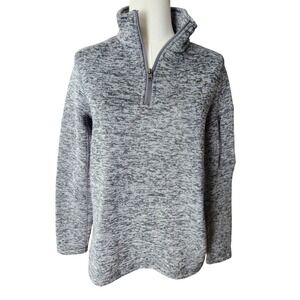 Lands End Girls Fleece Pullover Sweatshirt Gray Speckled Size S 6 8